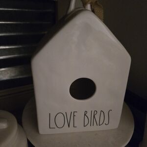 Rae Dunn White Love Birds Birdhouse